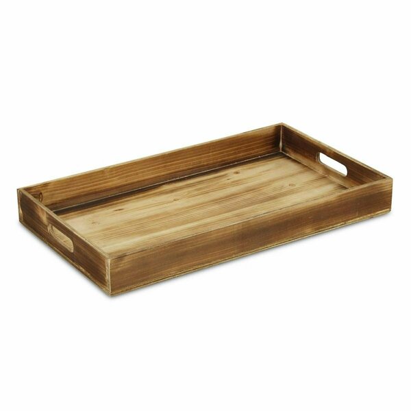 Tarifa 2 x 20 x 11.5 in. Minimalist Brown Wooden Tray TA3657702